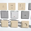 Modern socket switch socket 3d model