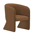 Brown Upholstered Modern Leisure Chair With Curved Armrests And Stylish Design