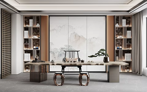 New Chinese Tea Room 3d model