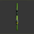 Green Winged Butterfly Perched On Two Green Straws Against Dark Background