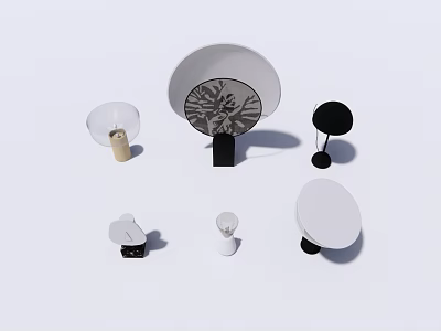 Modern Table Lamps With Various Minimalist Designs And Different Shapes For Home Decor 3d model