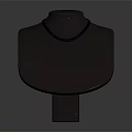 Elegant Silver Necklace Displayed On Light Brown Stand With Dark Background 3d model