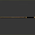 Ornate Golden Scimitar Weapon Featuring Curved Blade And Black Handle Design