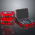 Red Portable First Aid Kit With Open Case And Organized Compartments For Storage