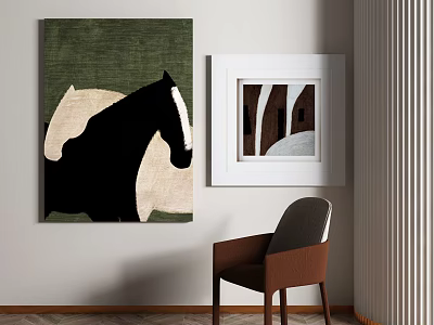 Modern Animal Painting Abstract Decorative Painting 3d model