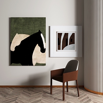 Modern Animal Painting Abstract Decorative Painting 3d model