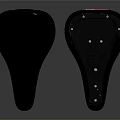 Two Black Bicycle Saddle Designs With Ergonomic Structure And Smooth Surface 3d model