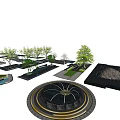 Creative Garden Ornaments Design Featuring Plants Paving And Decorative Elements 3d model