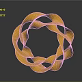 Golden Shiny Twisted Spiral Clothing Accessory With Glossy Circular Stylish Design