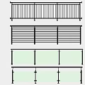 Various Modern Railing Designs Featuring Metal Bars And Glass Panels 3d model