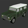 Vintage Green Off Road Vehicle With White Roof Boxy Design And Black Tires