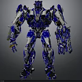 Futuristic Blue Robot With Detailed Mechanical Design And Metallic Armor Features