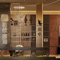 Elegant Modern Pantry Interior Design With Decorative Shelves Green Plants And Lighting