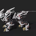 White Mechanical Lion With Intricate Metal Structure And Sharp Claws Design 3d model