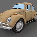 Vintage Brown Beetle Car With Classic Body Style And Silver Trim Details