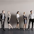 Group Of Business People In Formal Attire Standing