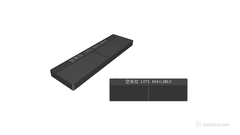 Black Rectangular Light Box with Grid Pattern and Available Text 3d model 
