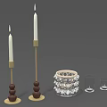 Modern Candle Lamps With Gold Stand Brown Base And Crystal Decorative Holder