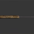 Riveted Kitchen Knife With Wooden Handle And Sharp Metal Blade