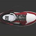 High Top Sneakers White Red With AIR Logo Black Accents Gray Laces