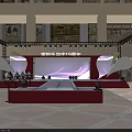 Modern Mall Stage With Purple Blue Lighting And Platform Structure 3d model