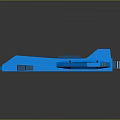 Futuristic Blue Sci Fi Spaceship 3D Model With Geometric Design Transparent Parts And Glossy Surface