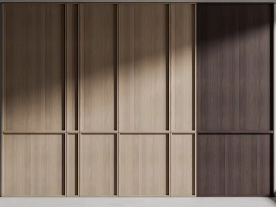 Modern Wooden Wall Paneling Interior Design With Light And Dark Wood Texture 3d model