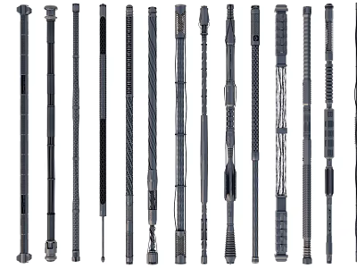 Industrial Equipment Various Metal Rods Featuring Different Designs And Structural Details For Industrial Applications 3d model