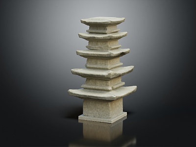 Chinese style stone tower pillar model