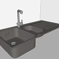 Modern Stainless Steel Double Basin Kitchen Sink With Faucet And Drainer