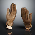 Brown Genuine Leather Gloves with Classic Design for Winter Fashion Accessory