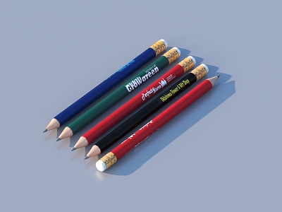 Pen Brush Pencil Stationery 3d model