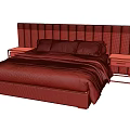 Modern Upholstered Double Bed With Gray Headboard Black Nightstands And White Gray Bedding