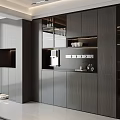 Modern Wine Cabinet Design With Glass Doors Wine Bottles And Wine Glasses