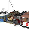 Different Styles Of Vintage Trains Displayed Together