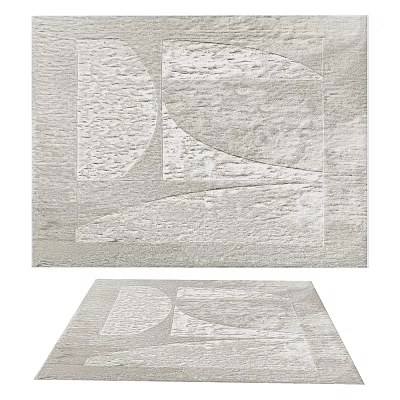 Modern Square Rug With Geometric Patterns And Textured Surface For Contemporary Living Space 3d model