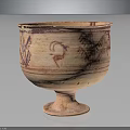 Ancient Terracotta Pedestal Bowl With Intricate Animal And Geometric Patterns
