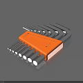 Professional Hex Key Wrench Set With Orange Storage Case And Silver Tools 3d model