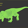 Fierce Blue Dinosaur Character With Orange Spots And Open Mouth