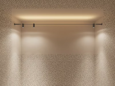 Modern Downlights and Spotlights on Horizontal Bar Illuminating Textured Wall with Soft Warm Light 3d model