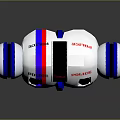 Police Robot With White Blue Red Color And Mechanical Arms Legs Design