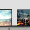 Modern TV Combination TV Display Wall-mounted TV 3d model