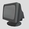Vintage CRT Television With Bulky Design Square Screen And Black Base