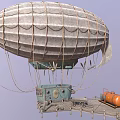 Vintage Airship Classic Design with Metal Shell Netted Covering and Gondola