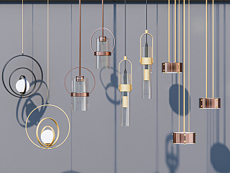 Light Luxury Chandelier Combination 3d model