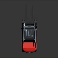 Red Industrial Forklift With Enclosed Cabin And Black Tires Design Machinery