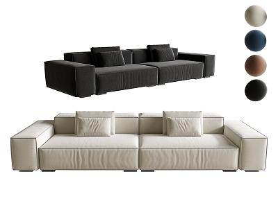 Modern Multi-person Sofa Combination Salon Art Sofa Three-seat Sofa Tofu Block Sofa Module Sofa model