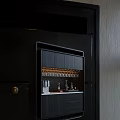 Modern Wine Cabinet Design With Double Units Dark Gray Cabinetry Glass Doors And Wine Racks