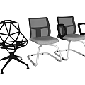 Modern Office Chairs With Different Designs Metal Frame Gray Cushion And Armrests