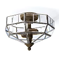 Modern Transparent Geometric Ceiling Light With Crystal Glass Shade And Metal Base